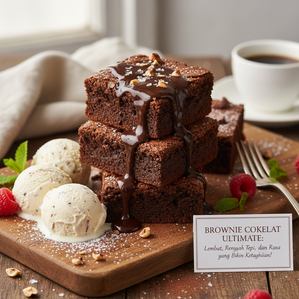 Brownie Cokelat Ultimate: Lembut, Renyah Tepi, dan Rasa yang Bikin Ketagihan!