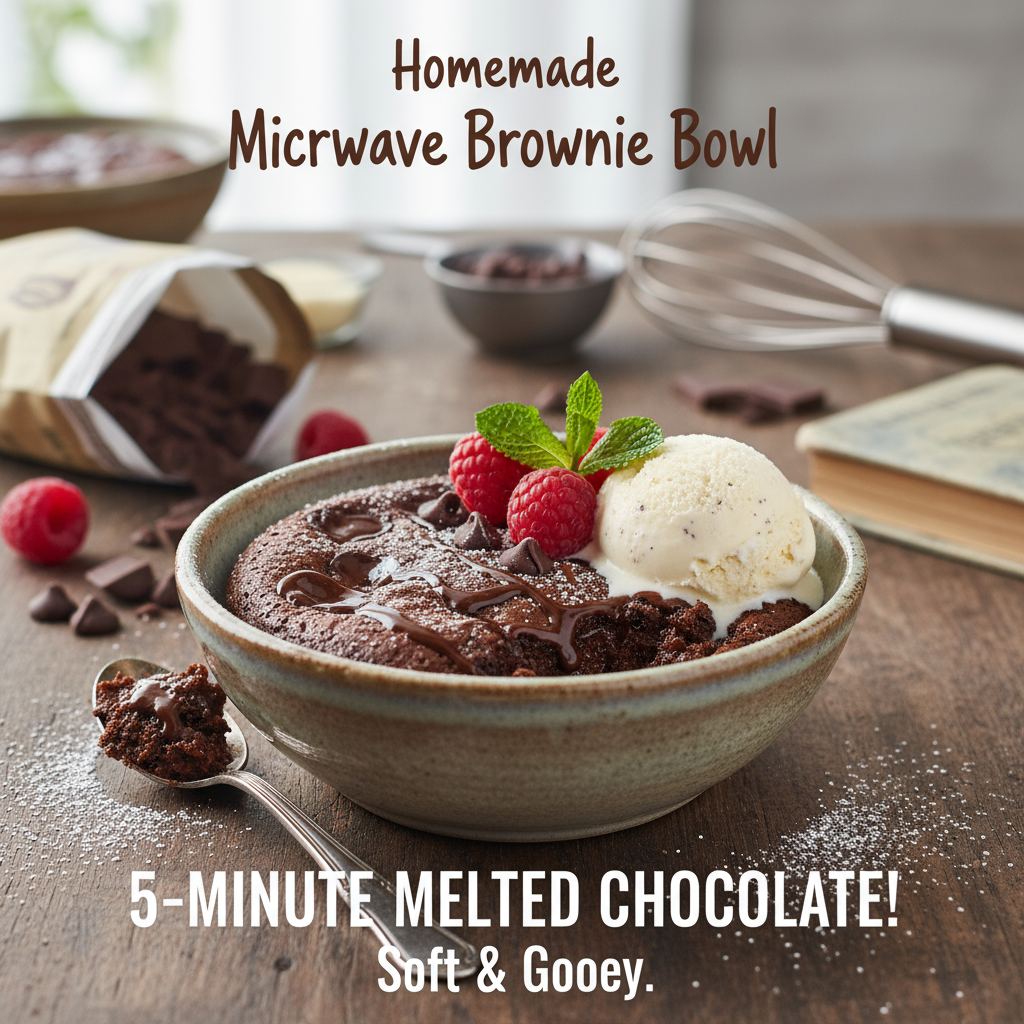 Brownies Bowl Mikrowav ala Rumah Tangga: Lembut, Cokelat Meleleh dalam 5 Menit!