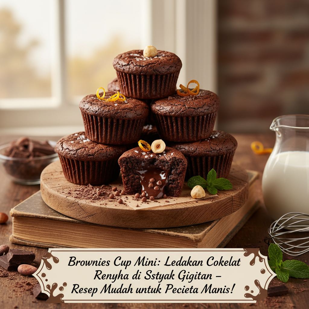 Brownies Cup Mini: Ledakan Cokelat Renyah di Setiap Gigitan â€“ Resep Mudah untuk Pecinta Manis!