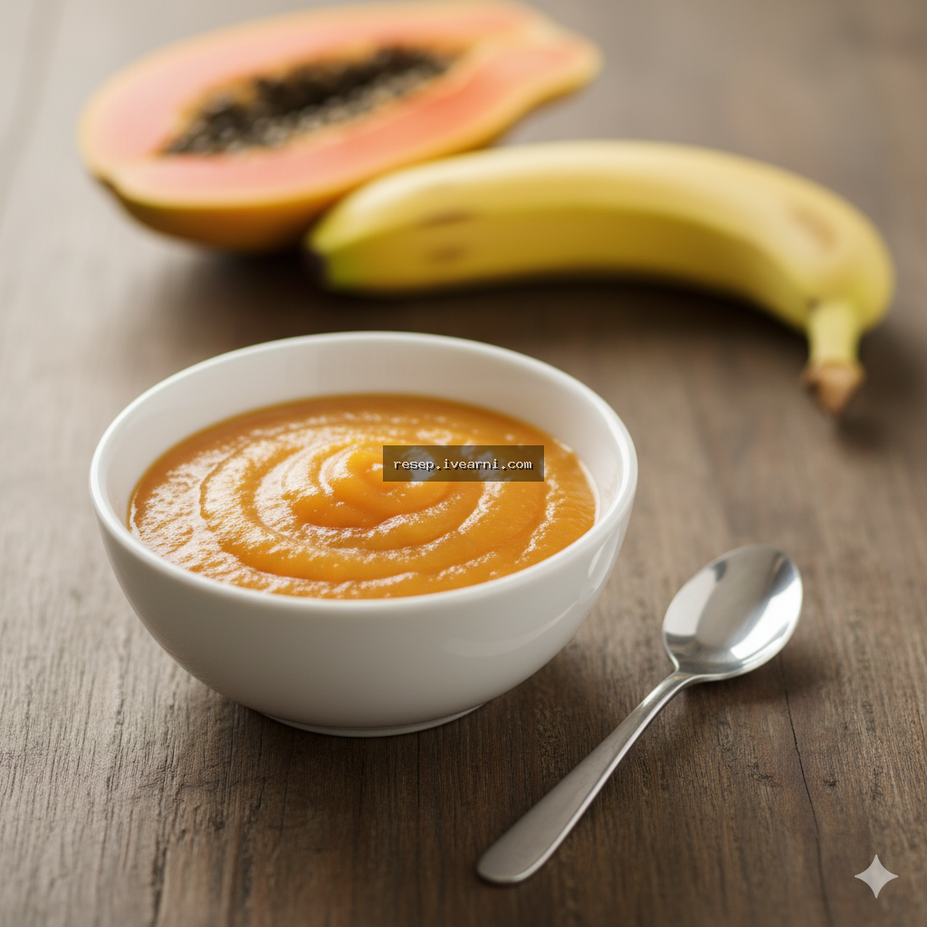 Bubur MPASI Pertama 6 Bulan - Puree Pepaya & Pisang yang Lembut dan Bergizi