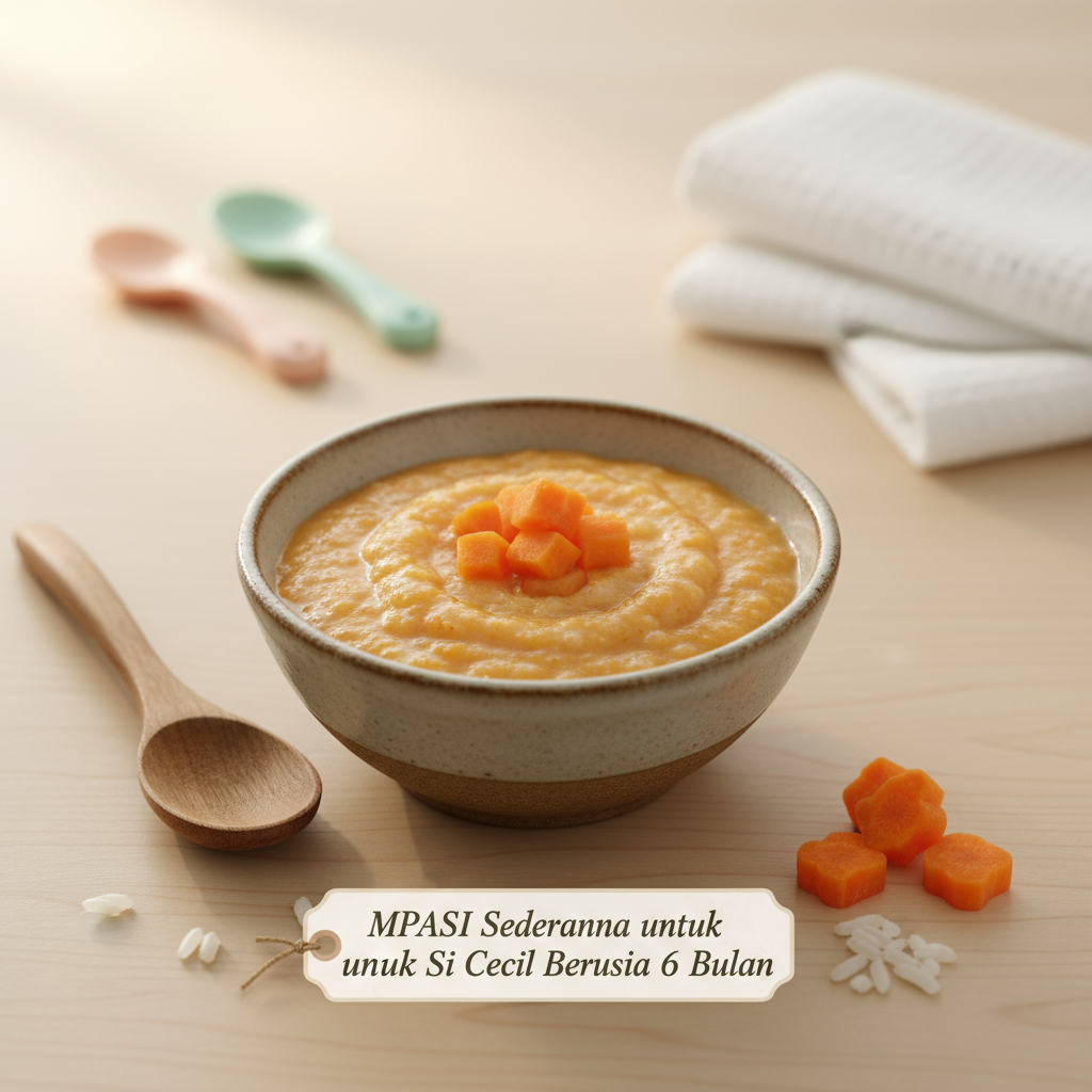 Bubur Nasi Wortel Pertama: MPASI Sederhana untuk Si Kecil Berusia 6 Bulan