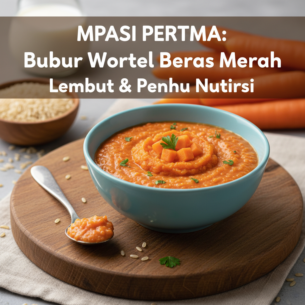 Bubur Wortel Beras Merah: MPASI Pertama yang Lembut dan Penuh Nutrisi untuk Si Kecil