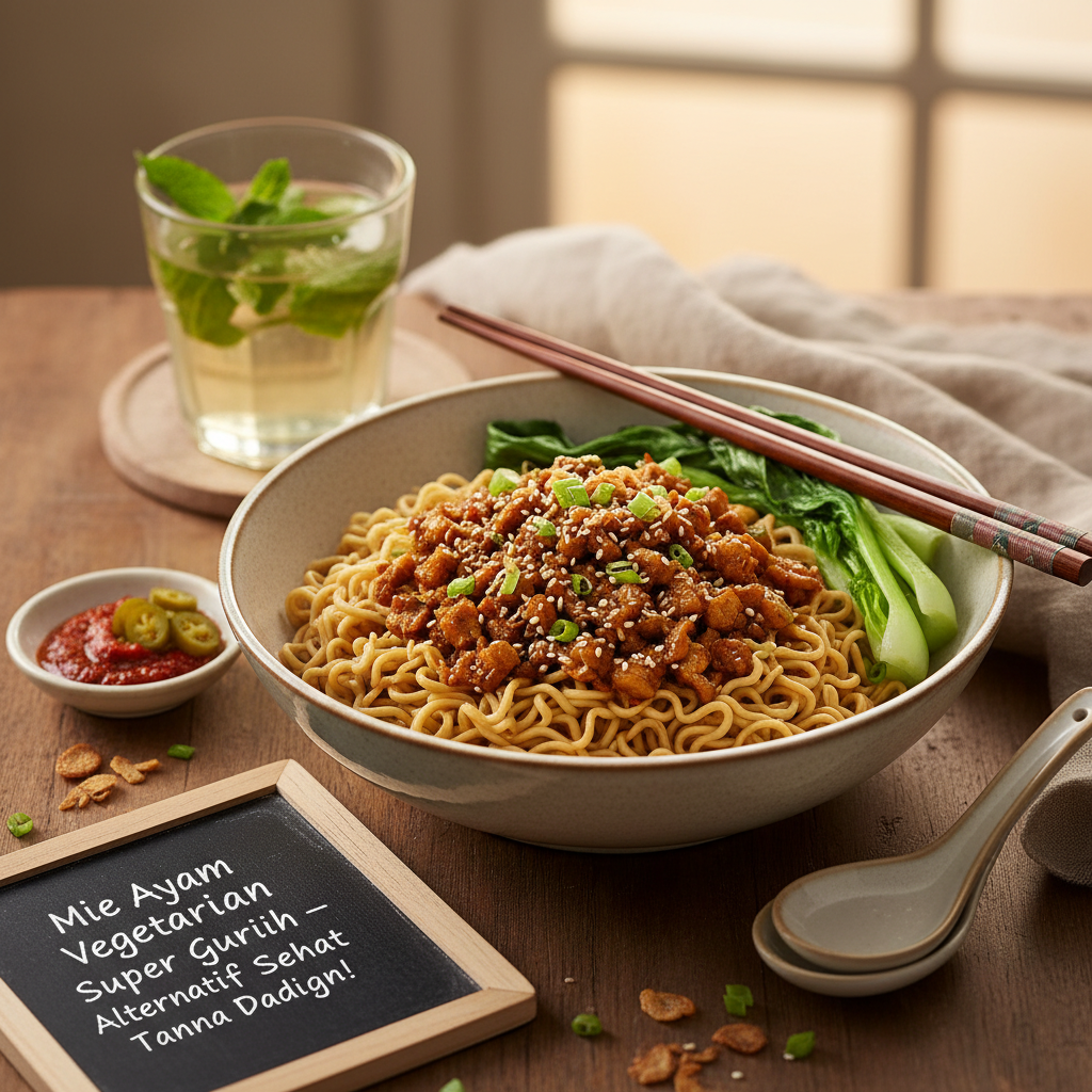 Mie Ayam Vegetarian Super Gurih â€“ Alternatif Sehat Tanpa Daging!