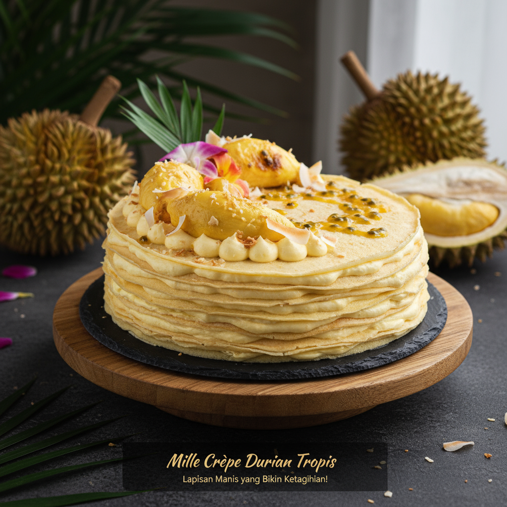 Mille Crepe Durian Tropis: Lapisan Manis yang Bikin Ketagihan!
