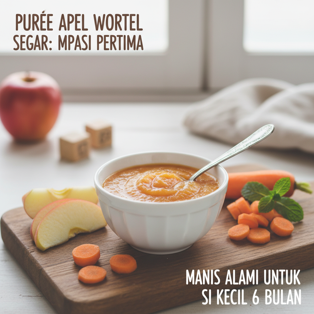 Puree Apel Wortel Segar: MPASI Pertama yang Manis Alami untuk Si Kecil 6 Bulan