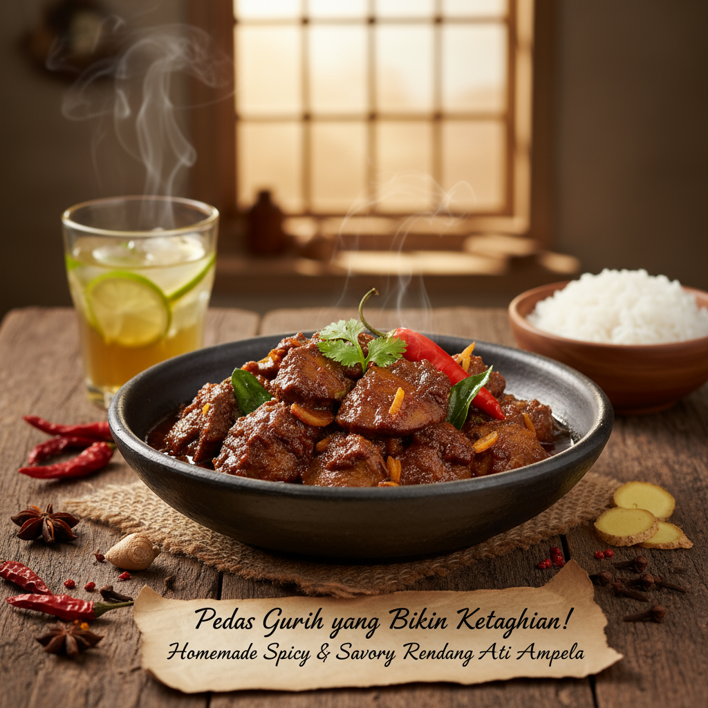 Rendang Ati Ampela ala Rumahan: Pedas Gurih yang Bikin Ketagihan!