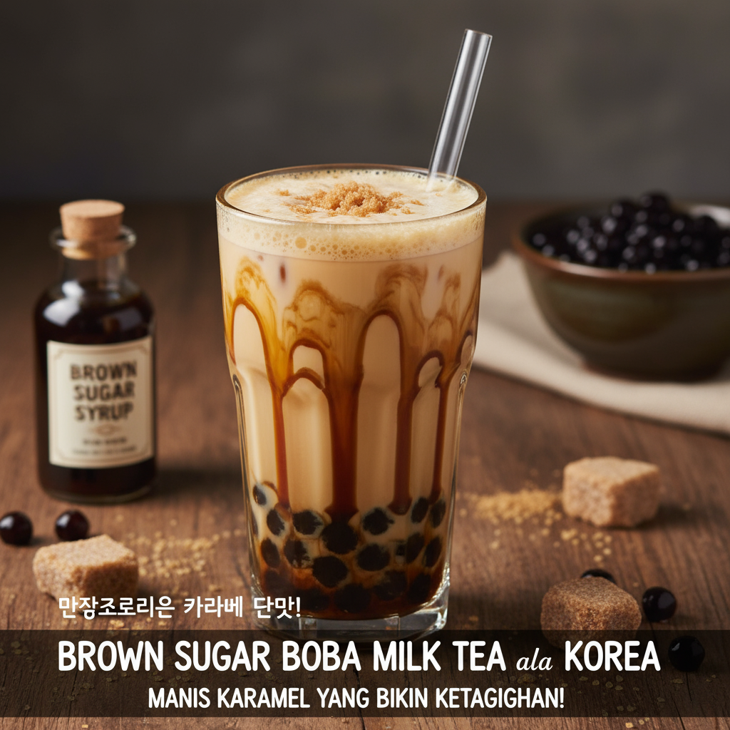 Resep Brown Sugar Boba Milk Tea ala Korea: Manis Karamel yang Bikin Ketagihan!
