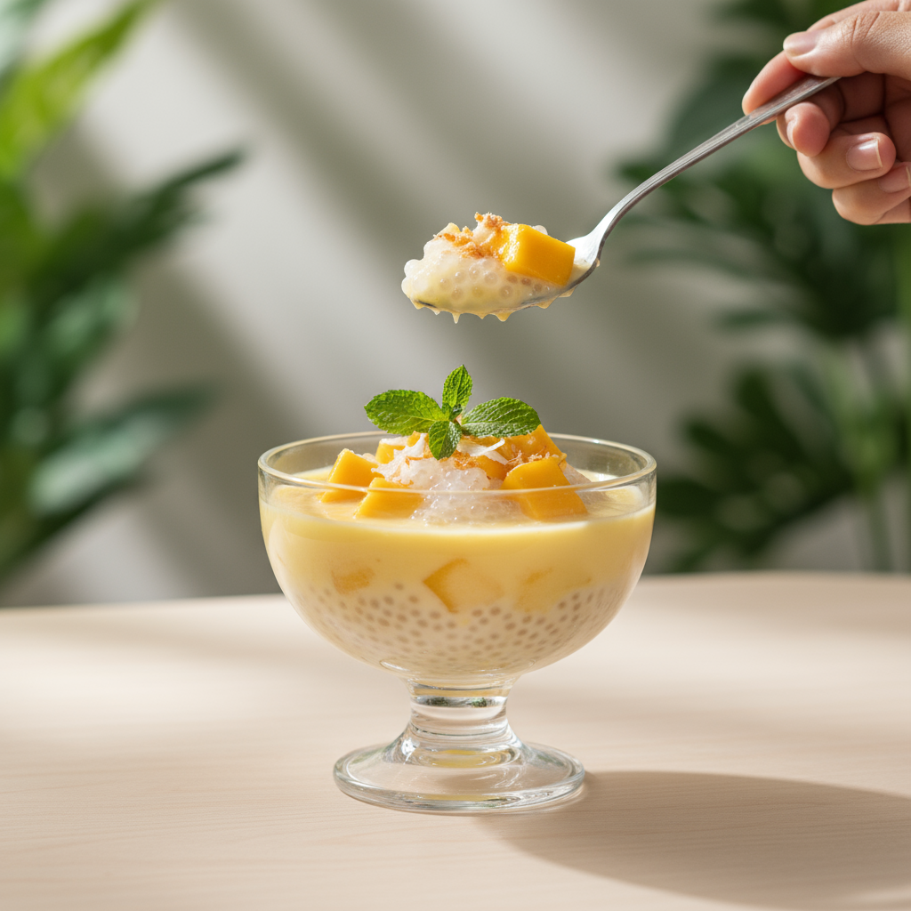 Sago Mango Segar: Dessert Tropis Lembut dan Manis!