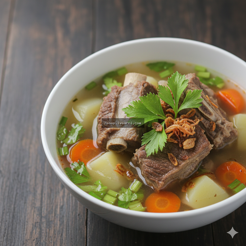 Sop Iga Sapi Rempah - Kuah Bening Gurih, Daging Empuk Melesak!