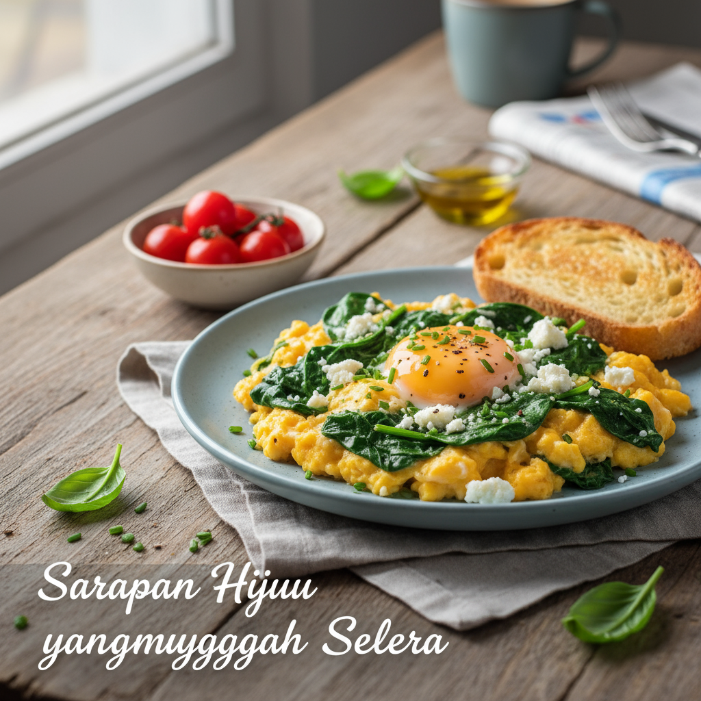 Telur Orak-Arik Bayam Keju: Sarapan Hijau yang Menggugah Selera